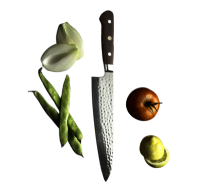 vegtables and knife